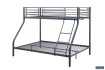 Lit Superposé en Métal Coloris Gris 140/90x200 cm