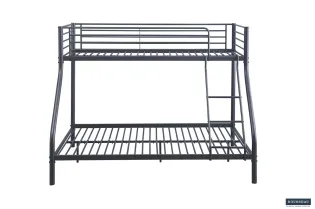 Lit superposé “Trio” métal 140/90x200 cm – Gris foncé, gain de place et solidité assurée 2