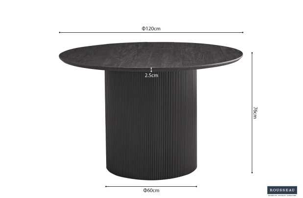 Table LAGOS 120 cm Ronde – Décor Brun Foncé