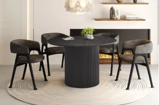 Table LAGOS 120 cm Ronde – Décor Brun Foncé 2