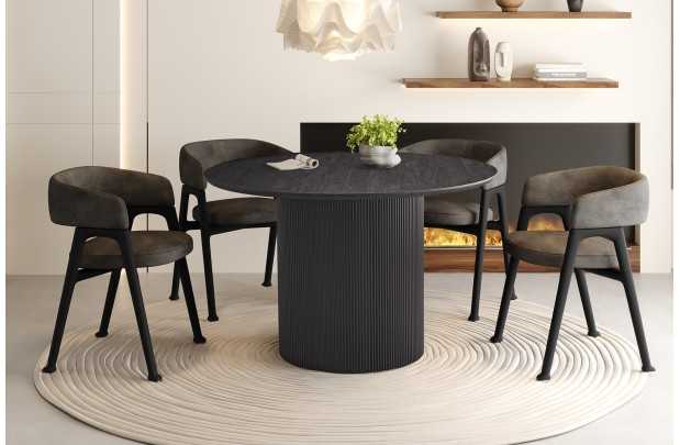Table LAGOS 120 cm Ronde – Décor Brun Foncé