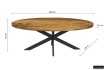 Table ovale 'Alexa' en bois de manguier - 200 cm, finition naturelle