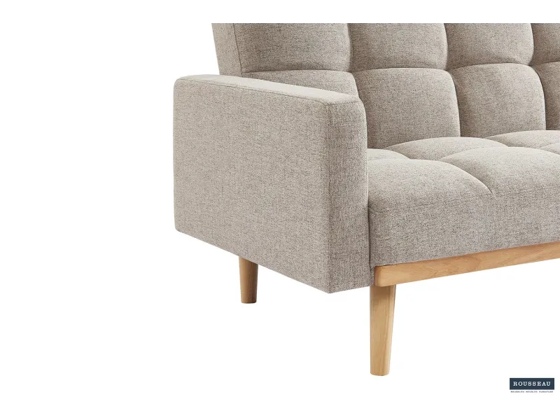 Canapé-Lit Style Scandinave - Confort et Élégance en Tissu Beige