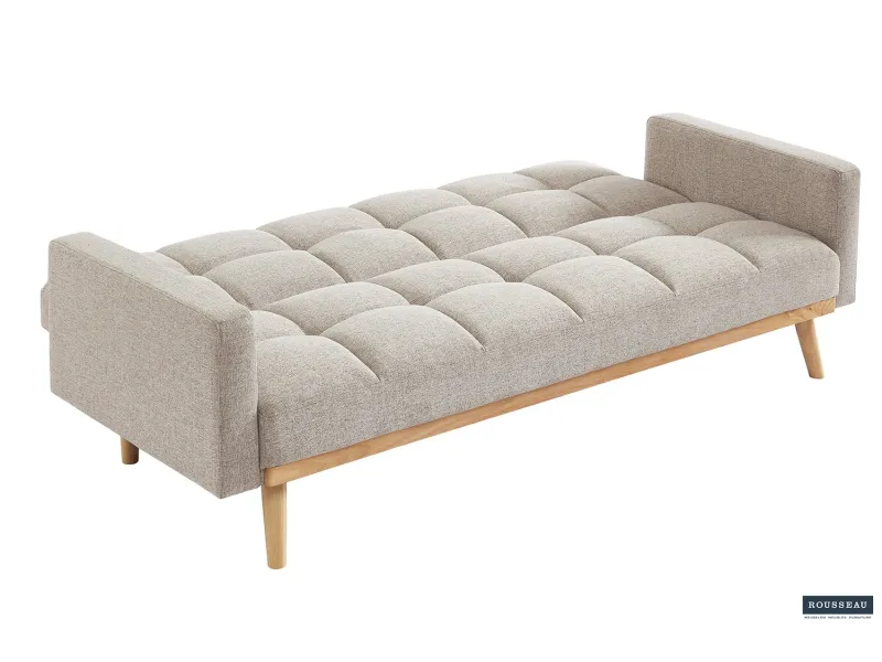 Canapé-Lit Style Scandinave - Confort et Élégance en Tissu Beige