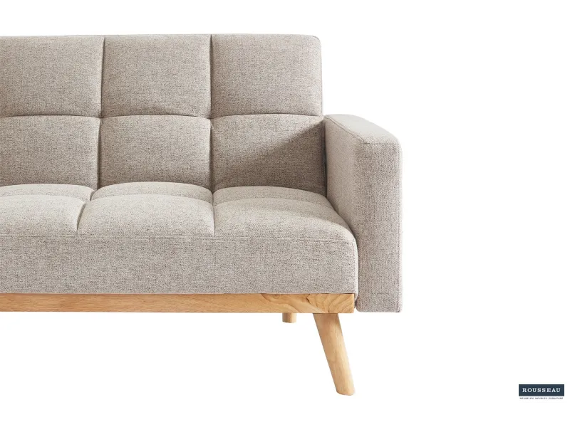Canapé-Lit Style Scandinave - Confort et Élégance en Tissu Beige
