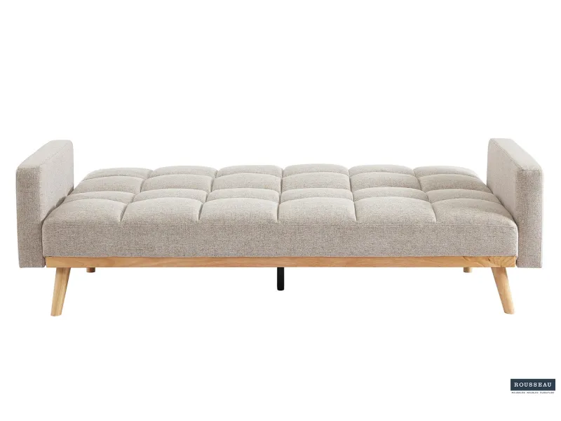 Canapé-Lit Style Scandinave - Confort et Élégance en Tissu Beige