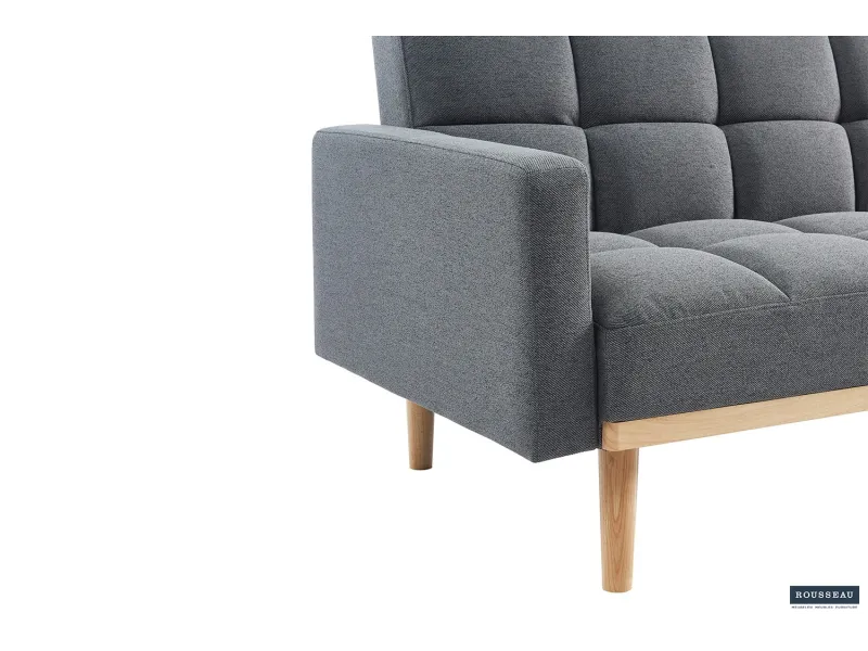 Canapé convertible Style Scandinave - Confort et Élégance en Tissu Gris