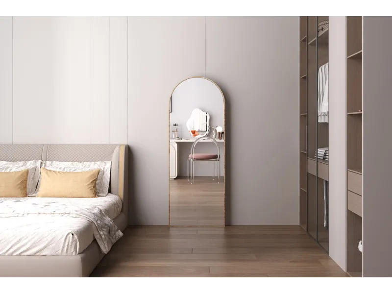 Miroir sur pied ‘Rosalie’ 160 x 60 cm en chêne vieilli – Élégance sobre et naturel