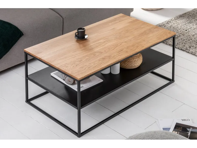 Table Basse avec etagère de style industriel