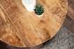 Table Basse ronde en Bois Massif de Manguier au Style Industriel