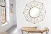 Miroir Rond avec Cadre Polygone en Fil de Laiton - Fabriqué à la Main - 90cm