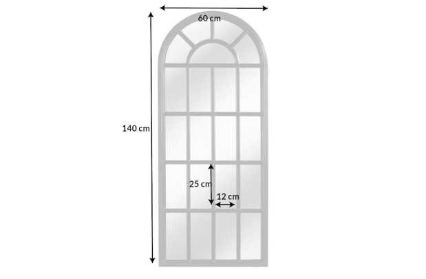 Miroir Rectangulaire avec Côté Haut Rond - Style Campagnard