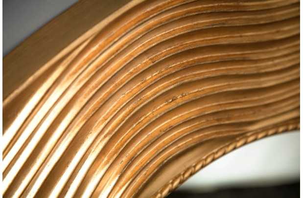 Miroir Rond avec Côté Ondulé - Ornement en Forme de Vagues