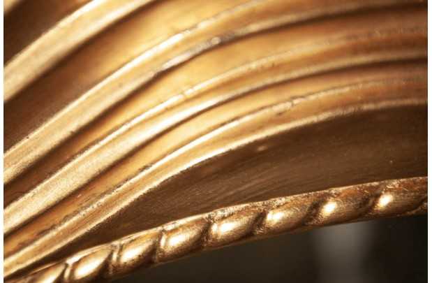 Miroir Rond avec Côté Ondulé - Ornement en Forme de Vagues