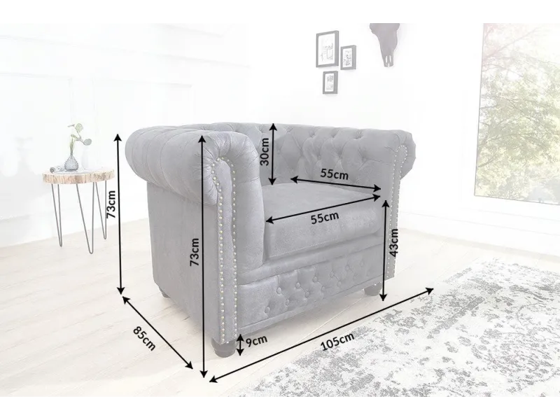 Fauteuil design chesterfield teinté marron Fauteuil |adeniahome.com