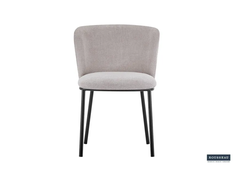 Chaise simili cuir avec piétement en acier chromé, Coloris cappucci...