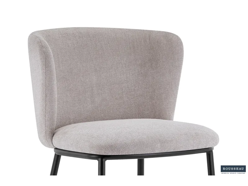 Chaise simili cuir avec piétement en acier chromé, Coloris cappucci...