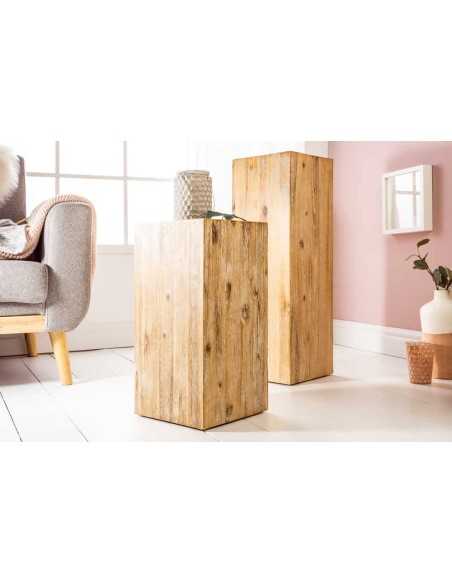 Pilier décoratif COLUMNA 50 cm – Acacia teck gris blanchi