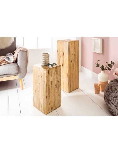 Pilier décoratif COLUMNA 50 cm – Acacia teck gris blanchi