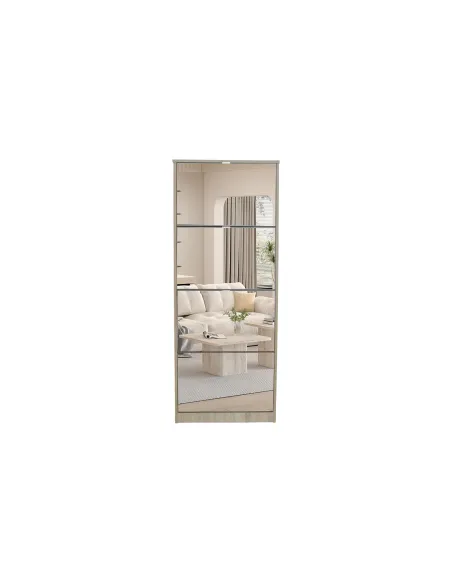 Meuble rangement chaussures, 3 compartiments, coloris blanc Commode...