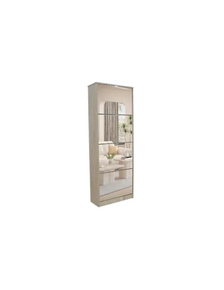 Meuble rangement chaussures, 3 compartiments, coloris blanc Commode...