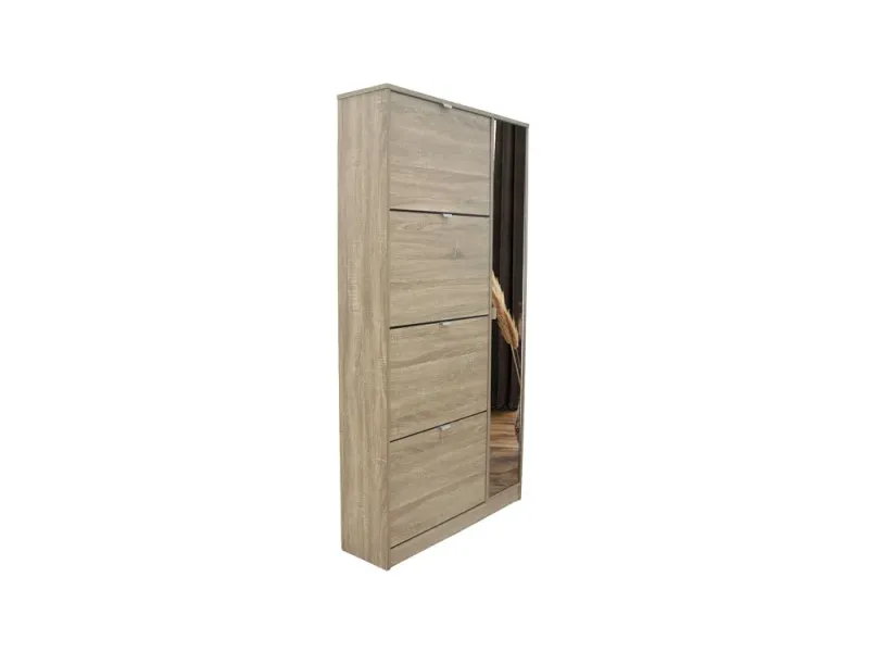 Meuble rangement chaussures, 3 compartiments, coloris blanc Commode...