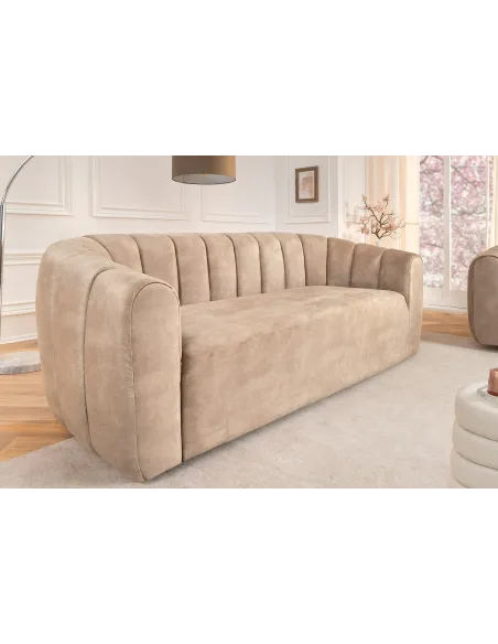 Canapé convertible design scandinave coloris gris claire en tissu a...