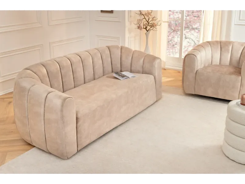 Canapé convertible design scandinave coloris gris claire en tissu a...