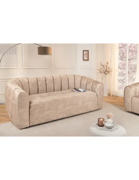 Canapé convertible design scandinave coloris gris claire en tissu a...