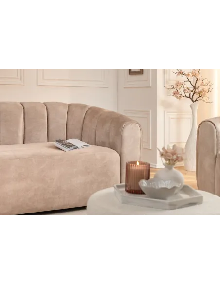 Canapé convertible design scandinave coloris gris claire en tissu a...