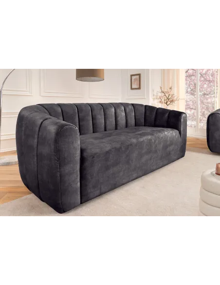 Canapé convertible design scandinave coloris gris claire en tissu a...