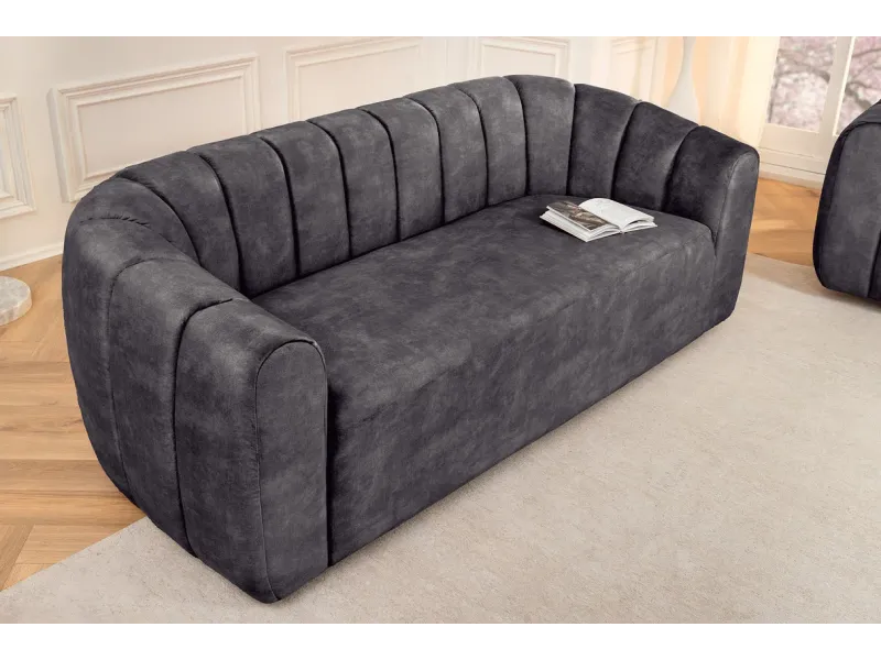 Canapé convertible design scandinave coloris gris claire en tissu a...