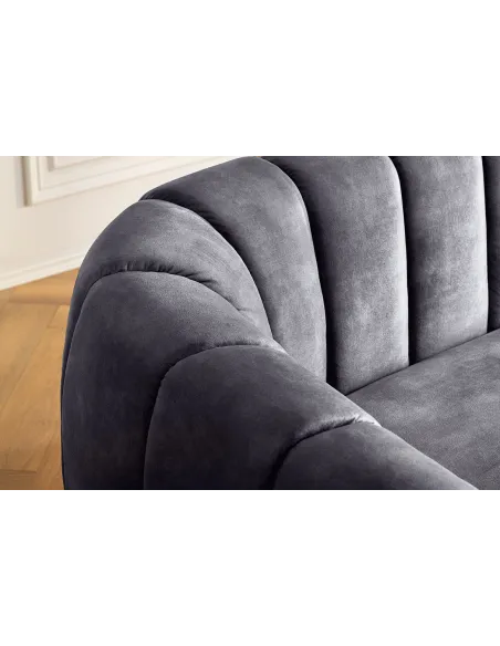 Canapé convertible design scandinave coloris gris claire en tissu a...