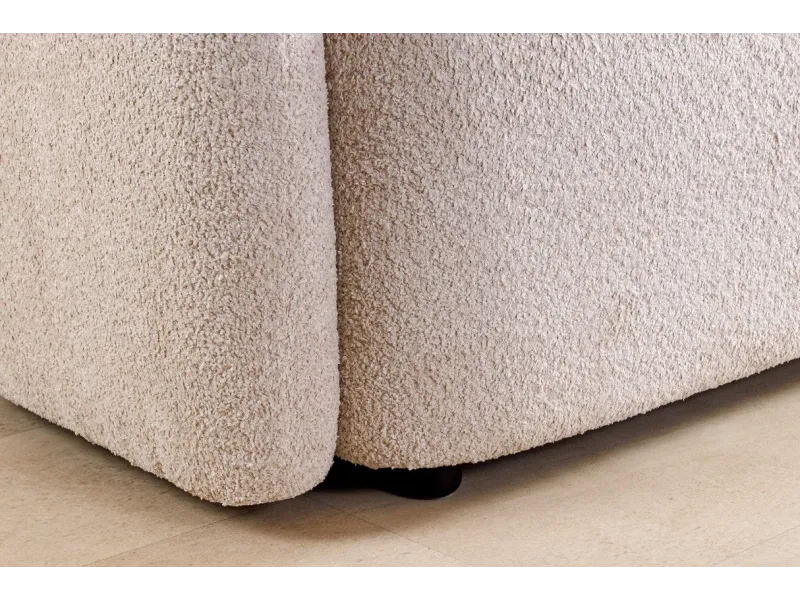 Canapé convertible design scandinave coloris gris claire en tissu a...