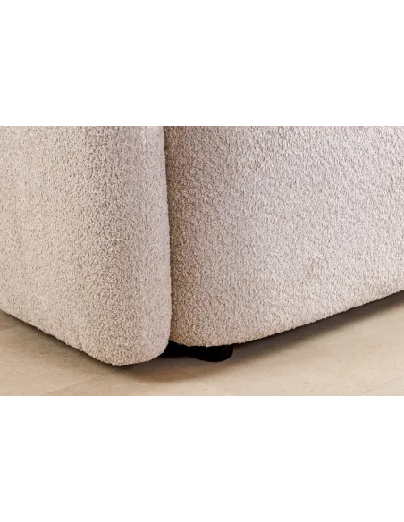 Canapé convertible design scandinave coloris gris claire en tissu a...