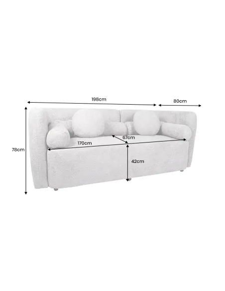 Canapé convertible design scandinave coloris gris claire en tissu a...