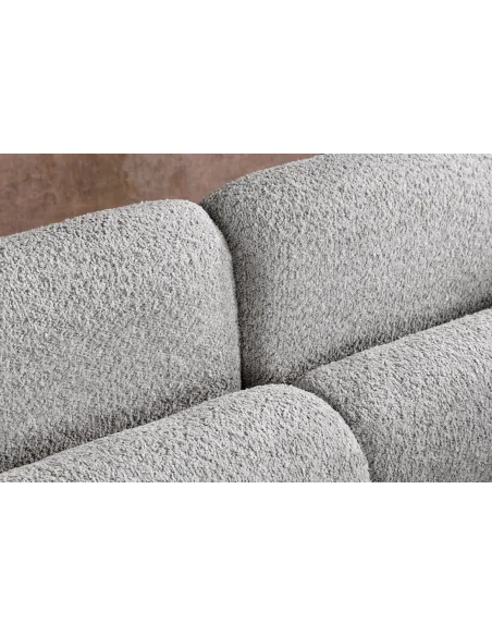 Canapé convertible design scandinave coloris gris claire en tissu a...