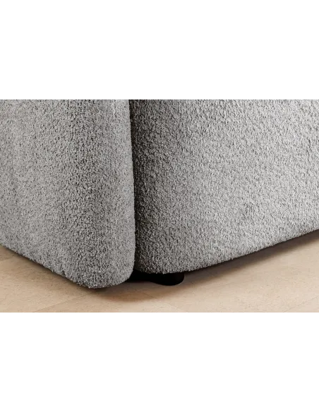 Canapé convertible design scandinave coloris gris claire en tissu a...