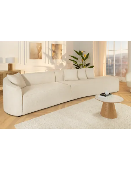 Canapé convertible design scandinave coloris gris claire en tissu a...