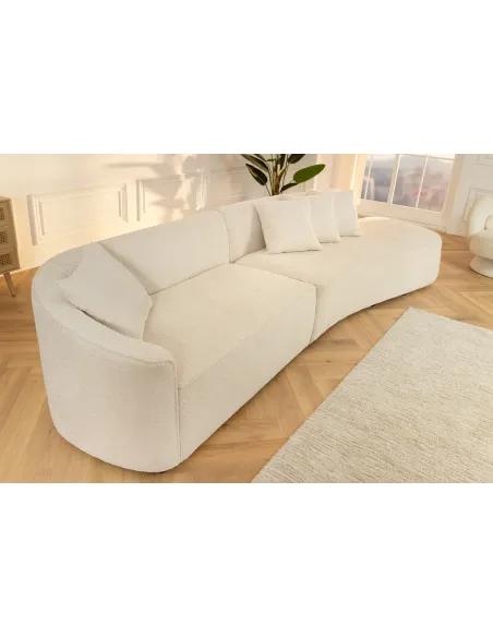 Canapé convertible design scandinave coloris gris claire en tissu a...