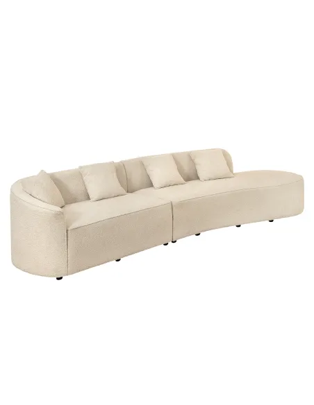 Canapé convertible design scandinave coloris gris claire en tissu a...