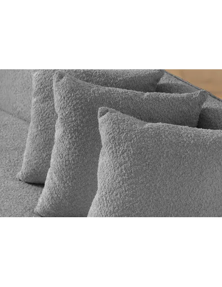 Canapé convertible design scandinave coloris gris claire en tissu a...