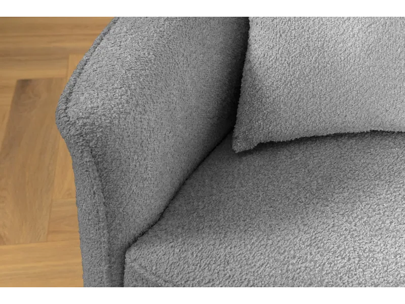 Canapé convertible design scandinave coloris gris claire en tissu a...