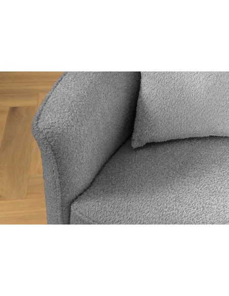 Canapé convertible design scandinave coloris gris claire en tissu a...