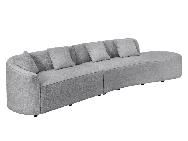 Canapé convertible design scandinave coloris gris claire en tissu a...