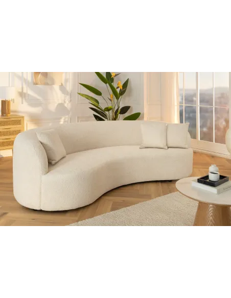 Canapé convertible design scandinave coloris gris claire en tissu a...