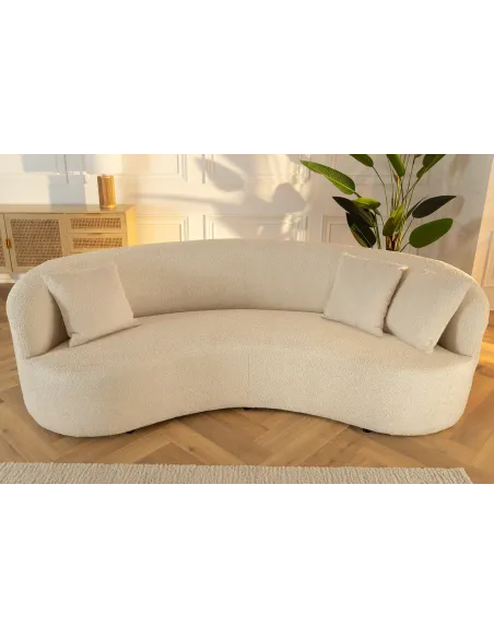 Canapé convertible design scandinave coloris gris claire en tissu a...