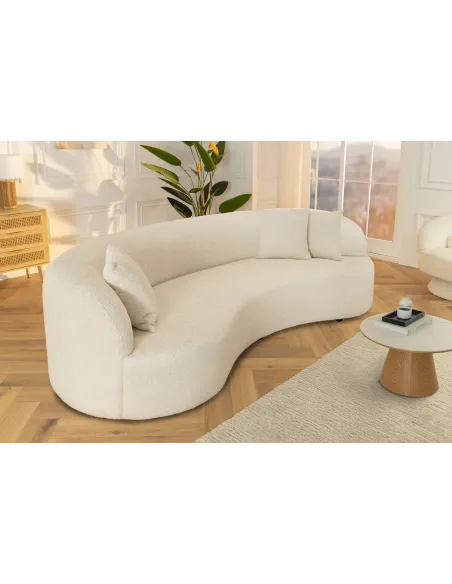 Canapé convertible design scandinave coloris gris claire en tissu a...