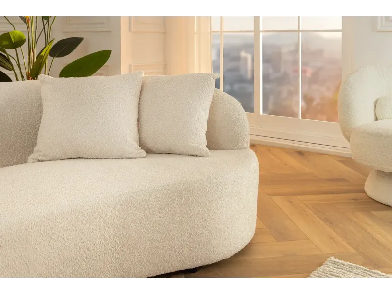 Canapé convertible design scandinave coloris gris claire en tissu a...