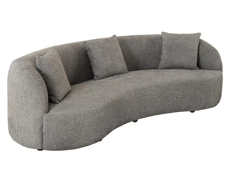 Canapé convertible design scandinave coloris gris claire en tissu a...